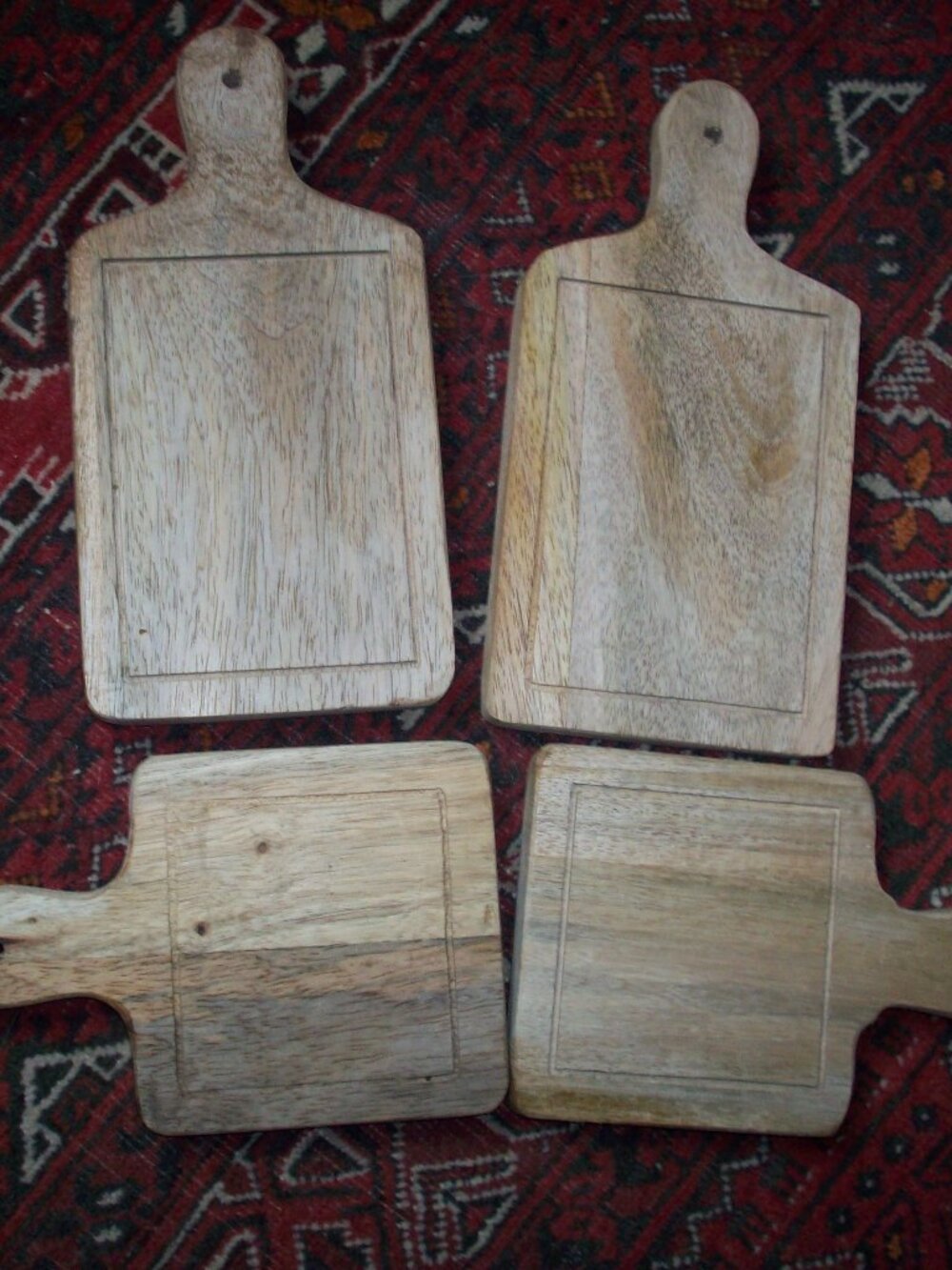 Crofton Mini Light Wood Cutting Charcuterie Boards Set Of 4 Serving 6” And 8”